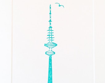 Hamburger Fernsehturm /// Heinrich-Hertz Turm /// Telemichel /// Fernsehturm /// Hamburg /// Postkarte /// Möve