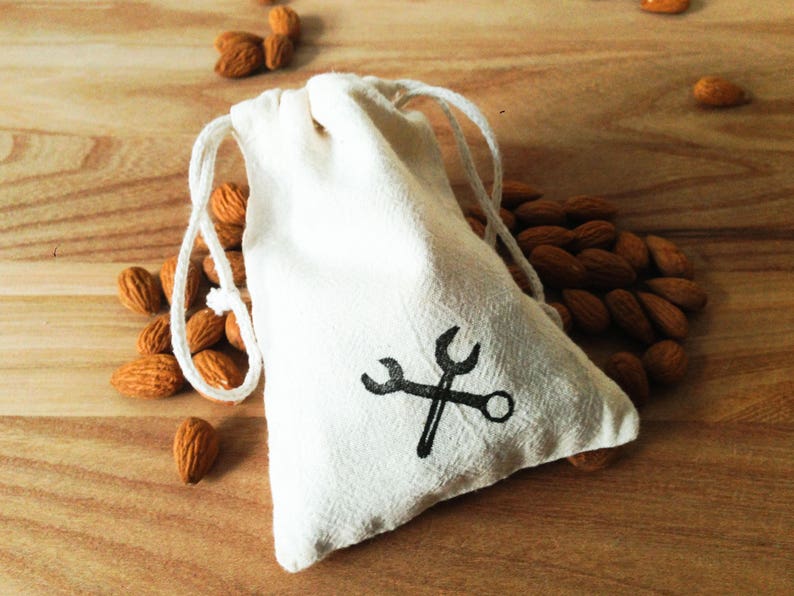 Nuts and Bolts /// Snack Bag /// Handstamped /// Produce Bag /// Nutbag /// Zero Waste image 5