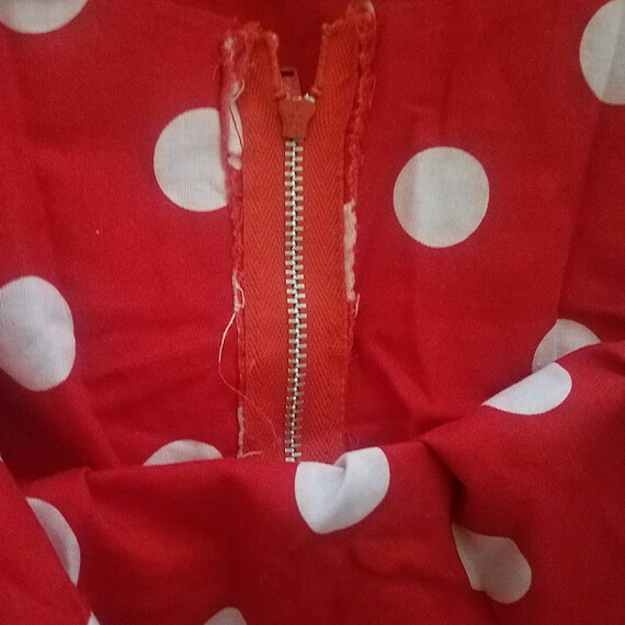 Vintage Red & White Polka Dot "Bespoke" Dress - image 5