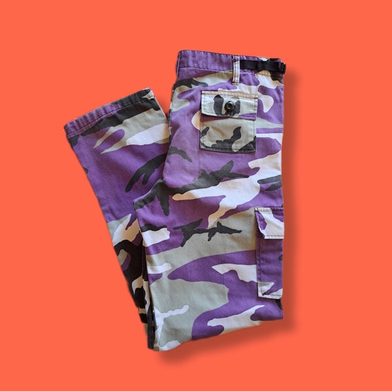 Vintage Purple Camouflage Military Utility Cargo … - image 1