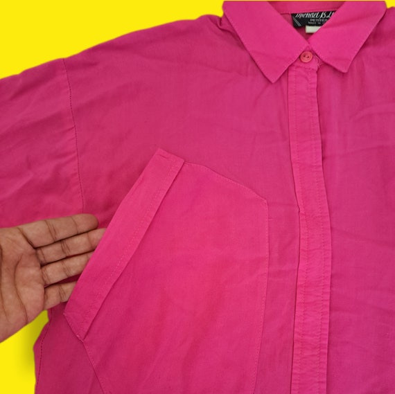 Vintage "Michael B. Ltd." Hot Pink Asymmetrical P… - image 4