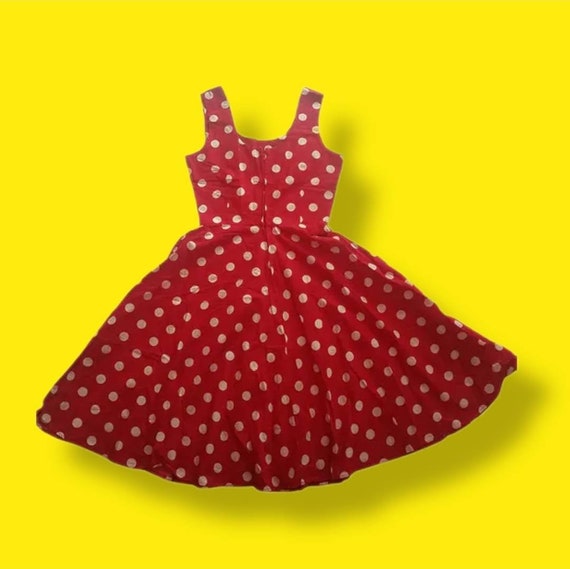 Vintage Red & White Polka Dot "Bespoke" Dress - image 2