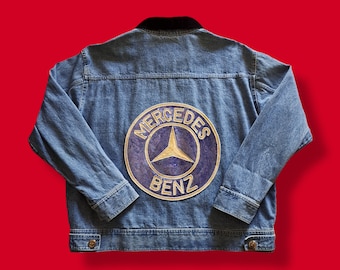 Vintage &quot;Gotcha Covered&quot; Mercedes-Benz Denim Jean Jacket - 90&#39;s