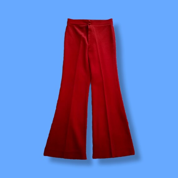 Vintage "Bespoke" Red Bell Bottom Pants - 70's - image 2