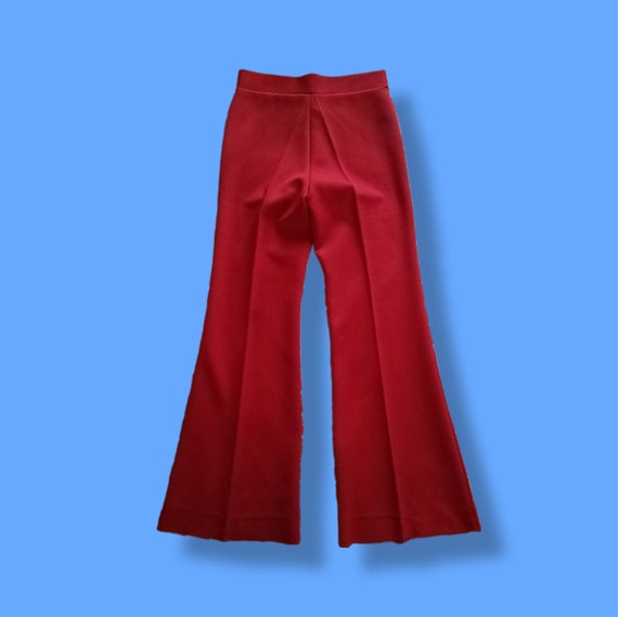 Vintage "Bespoke" Red Bell Bottom Pants - 70's - image 3