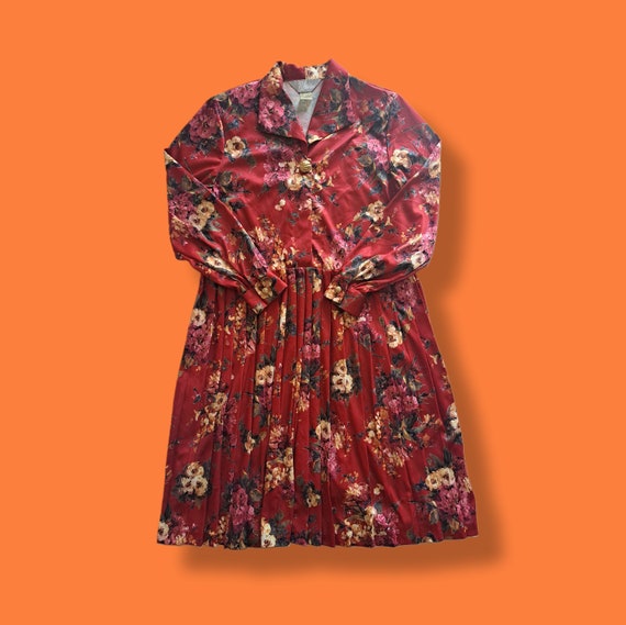 Vintage "Blair" Autumn Floral Dress - 70's - image 2