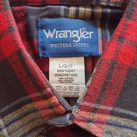 Vintage Plaid "Wrangler" Flannel - 90's - image 4