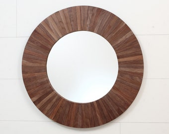 Black Walnut circle mirror 27"x27"x1"