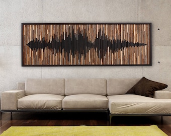 Soundwave wood sculpture, abstract sound wave wall art, reclaimed wood wall art, Large wood wall art, wood  wall sculpture, wood soundwave