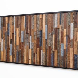 Large Reclaimed Wood Wall Art: Rustic Weathered Patina