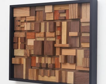 Large Geometric Wood Wall Sculpture