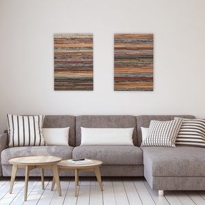 Reclaimed Wood Wall Art: Sedimentary Style, Natural Colors (32x22)