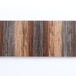 Gradient Reclaimed Wood Wall Art: Rustic Wooden Decor