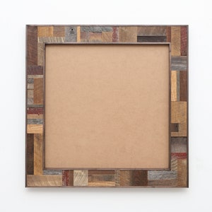 Reclaimed Barnwood Mirror Frame: Rustic Wall Decor (Glass Not Included)