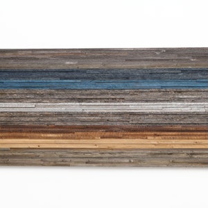 Reclaimed Wood Wall Art: Gradient Blue Wooden Wall Decor