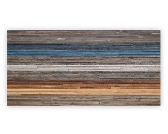 Reclaimed Wood Wall Art: Gradient Blue Wooden Wall Decor
