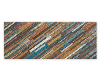 Large Abstract Wood Wall Art, Modern Textured Wooden Sculpture – After the Rain #3 (60 x 24)