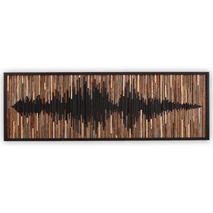 Reclaimed Wood Soundwave Wall Sculpture – Large Abstract Wood Art image 1