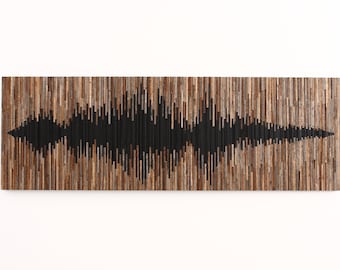 Soundwave Sculpture, wood abstract sound wave, reclaimed wood wall art, Large wall art, wooden soundwave wall art, music art,