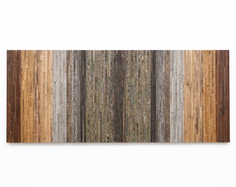Gradient Moss Reclaimed Wood Wall Art: Large Wooden Wall Decor