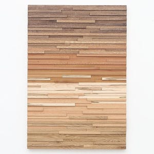 Natural Transition Wood Wall Art: Reclaimed Gradient Design (22x32)