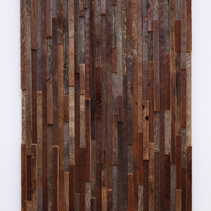 Reclaimed wood wall art, 3 peice set made of barnwood, Large art, wood wall sculpture image 3