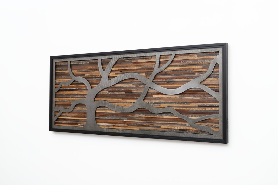 Windswept Tree Wall Art Wood & Metal Wall Art Large Wall Etsy