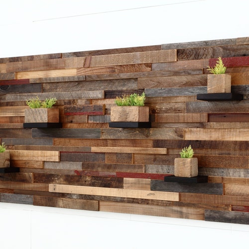 Wood Wall Art With Wood Shelves 48x24x5 Made Etsy