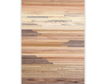Estuary Transition #1 – Reclaimed Wood Wall Art | 21.5” x 32” | Mixed Hardwood Artwork | Natural Wood Landscape