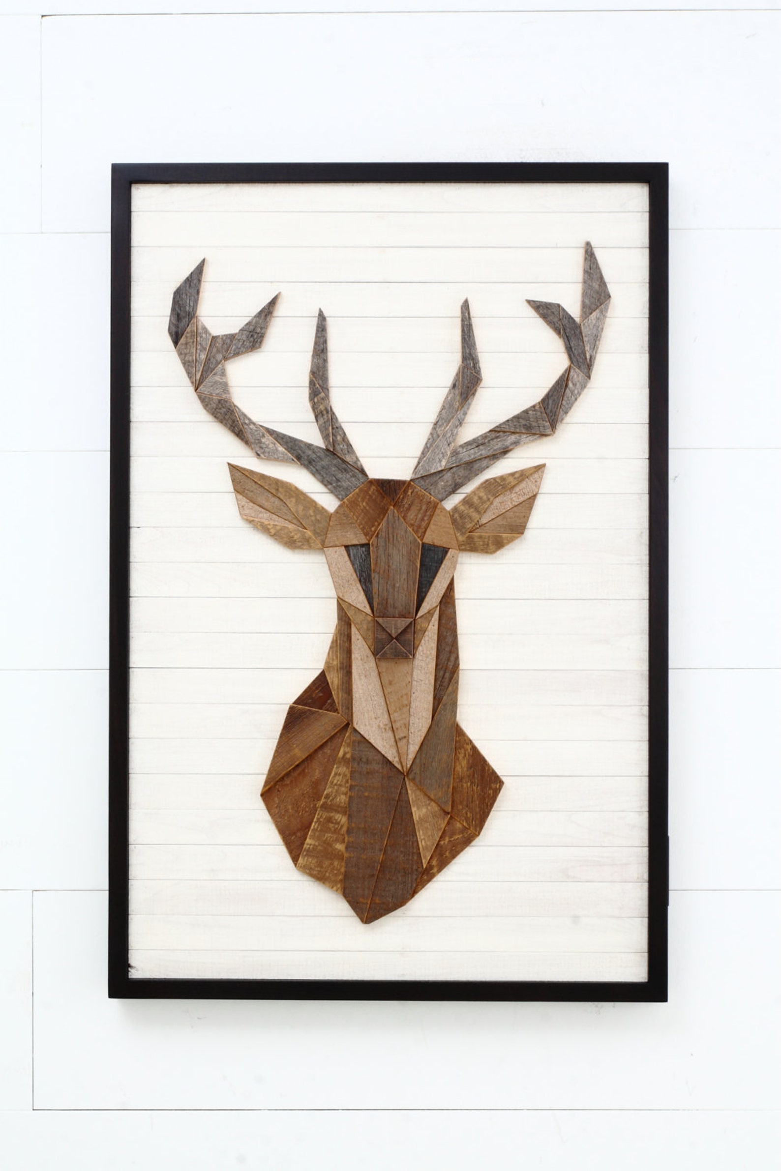 Deer Head Wall Art Wood Wall Art Reclaimed Wood Wall Art Etsy