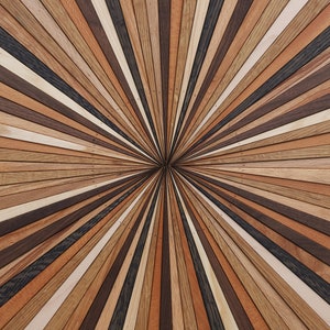 Arte de pared de madera Starburst, Natural 2, arte de pared grande, arte de madera, arte circular, imagen 5