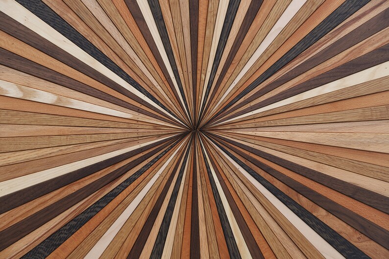 Arte de pared de madera Starburst, Natural 2, arte de pared grande, arte de madera, arte circular, imagen 5