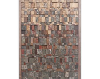 Reclaimed Wood Wall Art Panel, 24"x36", Handmade contemporary wall Decor