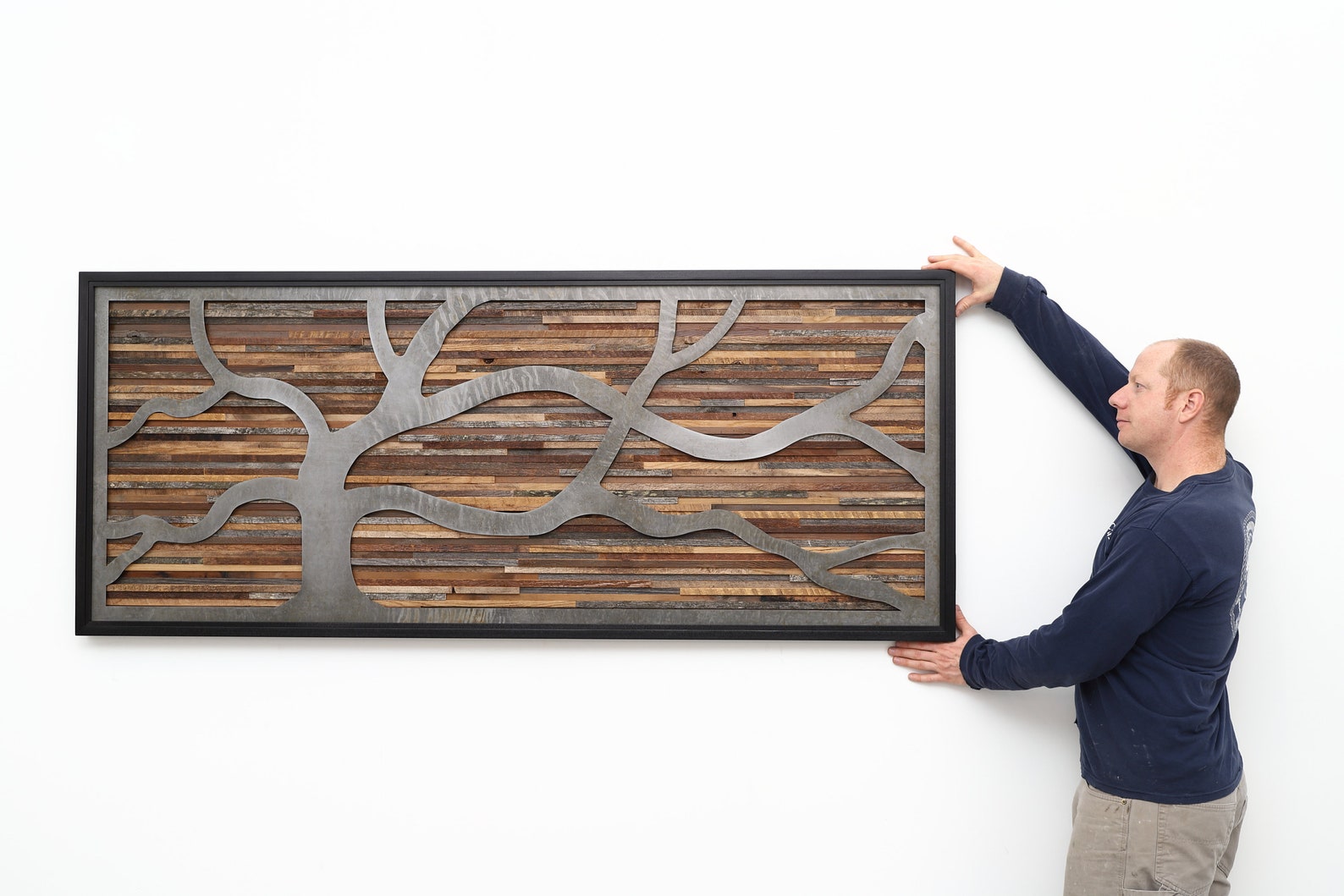 Windswept Tree Wall Art Wood & Metal Wall Art Large Wall Etsy