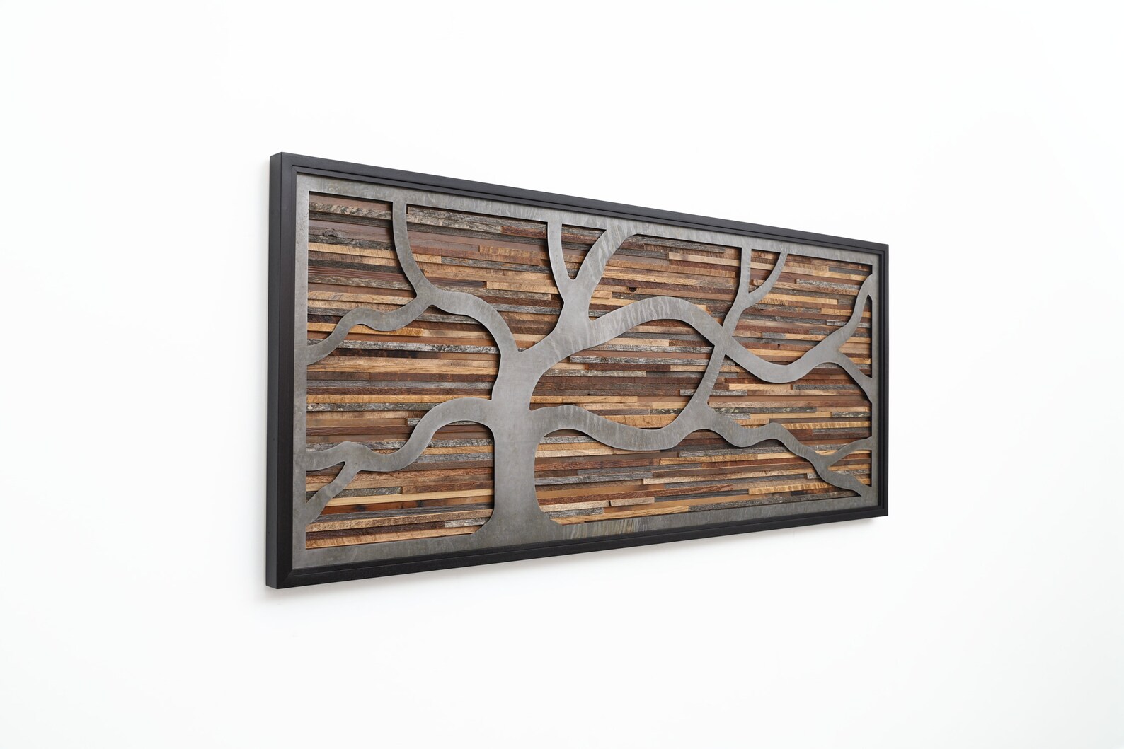 Windswept Tree Wall Art Wood & Metal Wall Art Large Wall Etsy