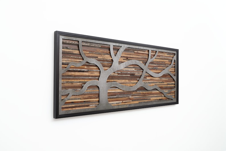 Windswept Tree Wall Art Wood & Metal Wall Art Large Wall Etsy
