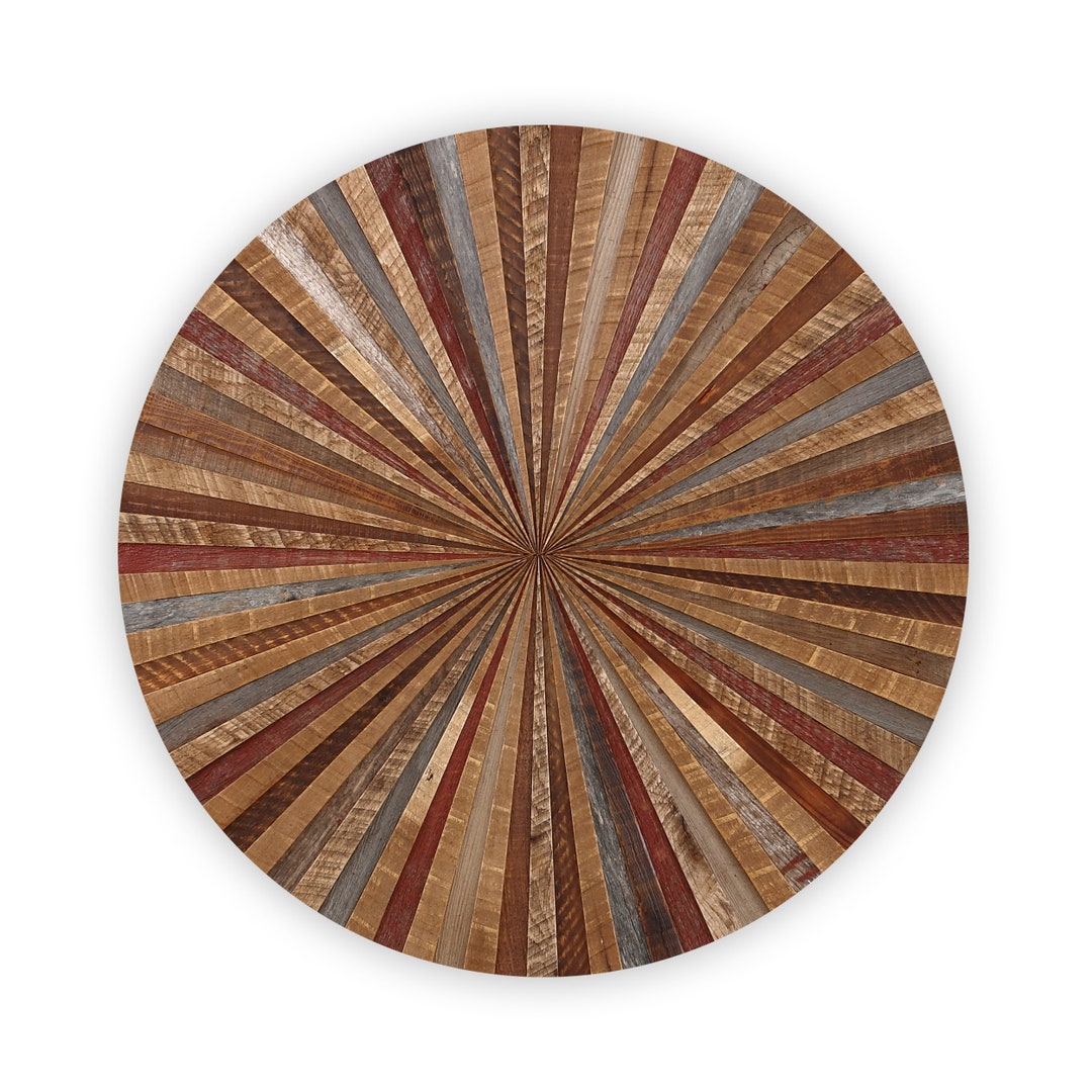 Reclaimed Wood Wall Art, Round Wood Wall Art, Circle Wall Art, Large