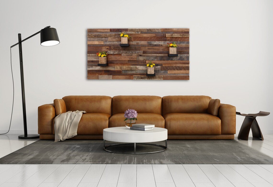 Wood Wall Art With Wood Shelves 48x24x5 Made Etsy