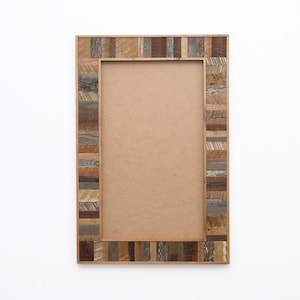 Reclaimed Wood Mirror frame, glass mirror not included, 4-1/4&quot; frame, rustic mirror, large mirror