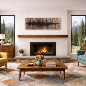 Reclaimed Wood Soundwave Wall Sculpture – Large Abstract Wood Art image 10