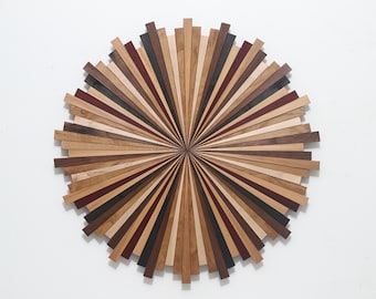 Starburst Wood Wall Art | Handmade Hardwood Sculpture