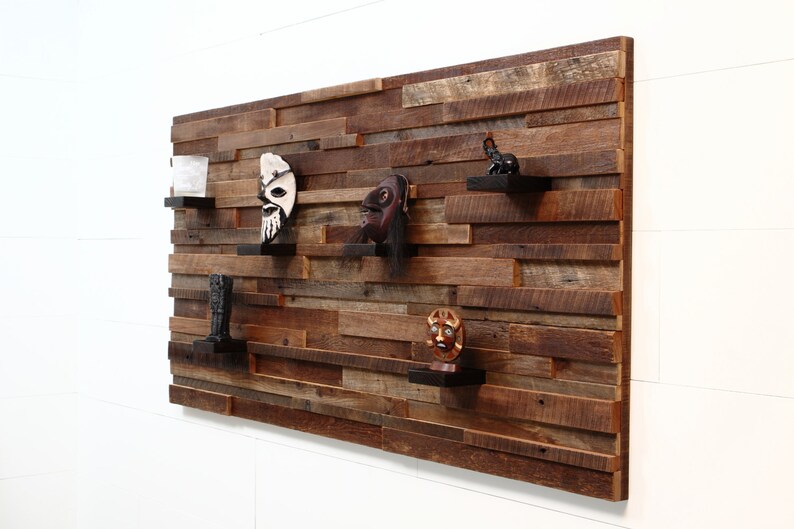 Wood Wall Art With Wood Shelves 60x30x5 Made Etsy