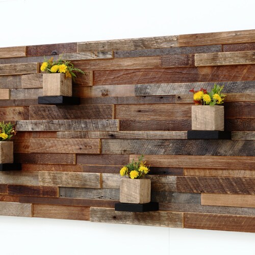 Wood Wall Art With Wood Shelves 48x24x5 Made Etsy