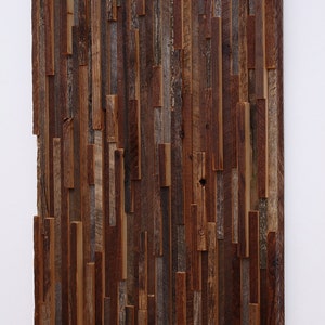 Reclaimed wood wall art, 3 peice set made of barnwood, Large art, wood wall sculpture image 2