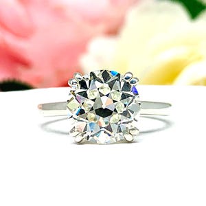 Old European Cut CZ Engagement Ring • 10mm, Sterling Silver