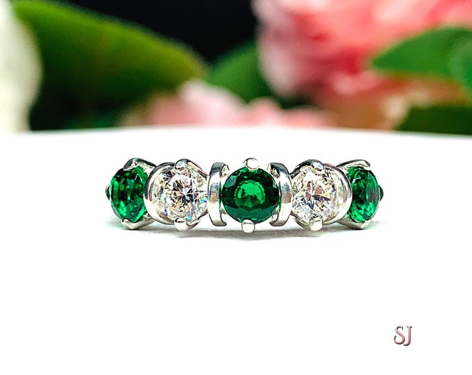 Lab Emerald Rings