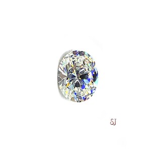 Oval Near Colorless Cubic Zirconia Loose 10x8mm (2.5 carats) Diamond Simulant