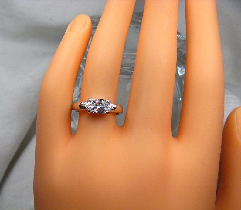 Marquise Cubic Zirconia Engagement Ring 10x5mm one Carat Etsy