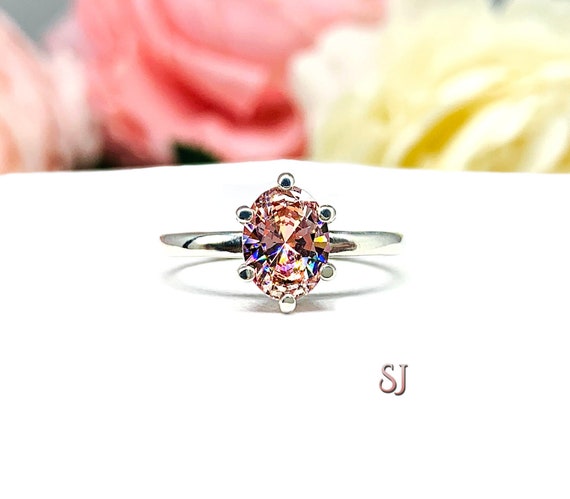 Morganite on sale cubic zirconia