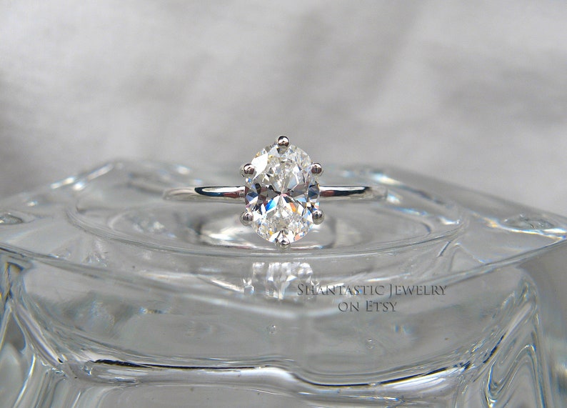 Oval Cut Cubic Zirconia CZ Engagement Ring 8x6mm 1.5 cts Etsy
